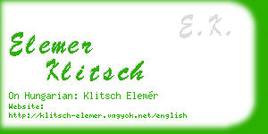 elemer klitsch business card